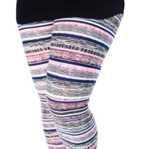 Sweetlegs Printed Black and Pink Leggings Tights